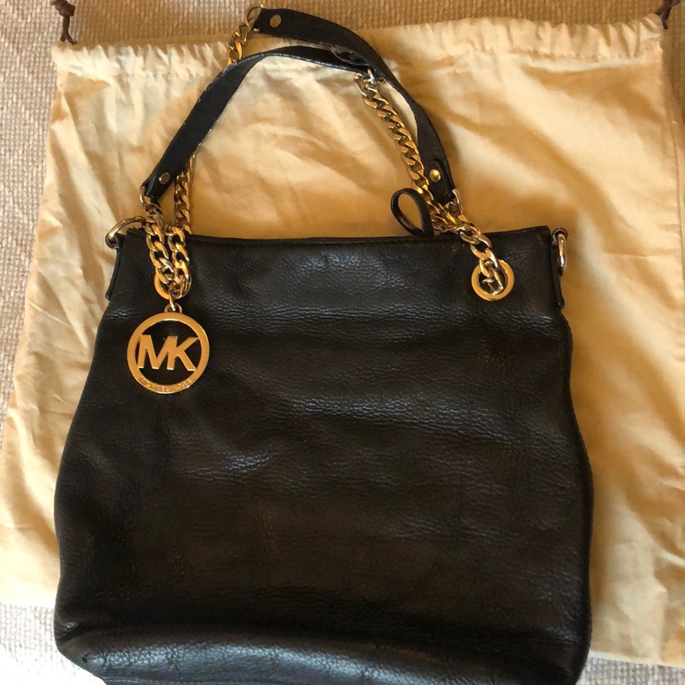 Michael Kors black handbag with gold hardware